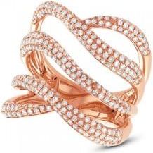 Allurez 1.31ct 14k Rose Gold Diamond Ladys Ring