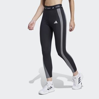 adidas Trainingstights ADIDAS PERFORMANCE TECHFIT COLORBLOCK 7/8-LEGGINGS, Damen, Gr. XS, N-Gr, schwarz (schwarz, grau four), Obermaterial: 73% Polyester, 27