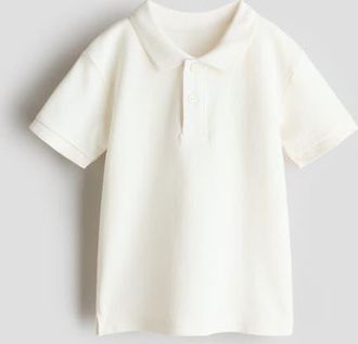 H&M Cotton Piqu&eacute; Polo Shirt in White at Nordstrom, Size 12M