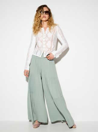 Icone Womens Faded tiered wide-leg pant