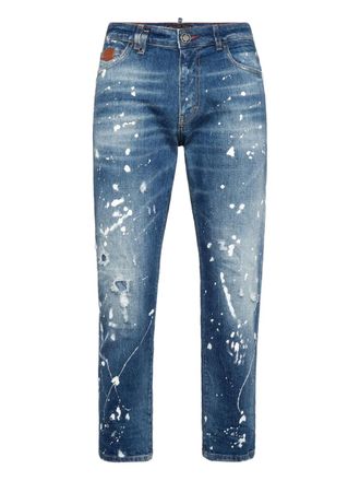 Philipp Plein Jeans Detroit Fit con stampa - Blu