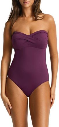 Sea Level Australia Essentials Edit Twist One-Piece Swimsuit in Claret at Nordstrom, Size 10 Us