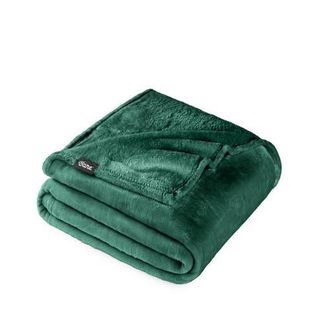 Bare Home Microplush Fleece Throw Blanket in Forest Green at Nordstrom, Size Standard