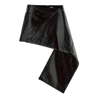 Courrèges Short Skirts, female, Black, XS, Fold Vinyl Mini Skirt