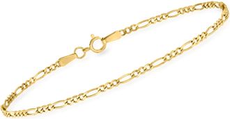 RS Pure by Ross-Simons 1.9mm 14kt Yellow Gold Figaro-Link Bracelet