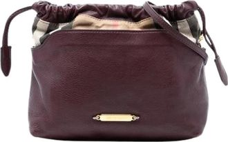 Burberry Pre-owned Bucket Bags, female, Red, Size: ONE SIZE Pre-owned Vintage House Check Crossbody Bag