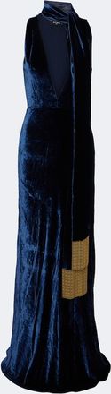 Etro Scarf-detail velvet gown