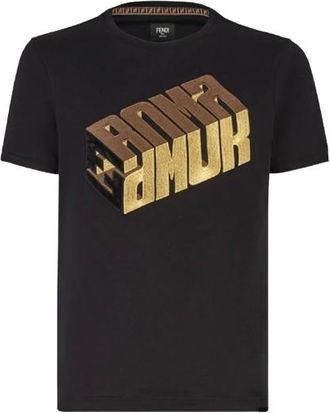 Fendi Black Cotton T-Shirt Size L