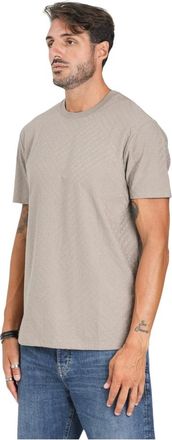 A|X Armani Exchange Tops, Heren, Grijs, L, Katoen, Jacquard Logo T-shirt Korte Mouw
