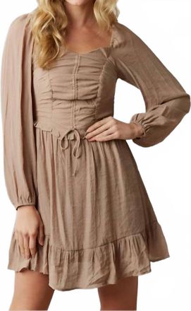 Peach Love California Sweetheart Mini Dress In Taupe