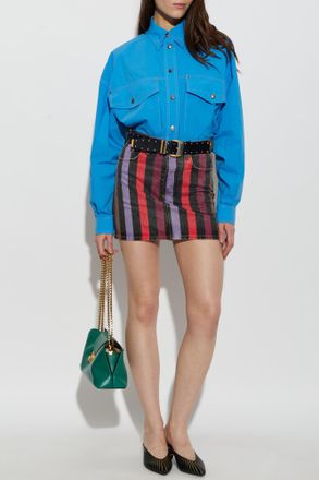 Versace Short Oversize Shirt, Womens, Blue