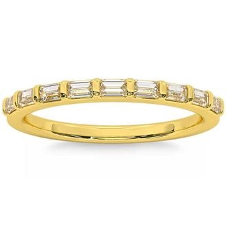 Pompeii3 1/3Ct Baguette Cut Wedding Ring Anniversary Band 14k Gold Lab Grown