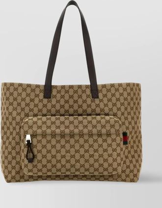 Gucci gg fabric shopping bag with zip pocket