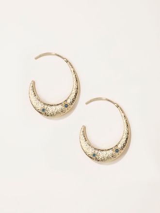 Fat Face FatFace Moon Hoop Earrings in Gold Tone