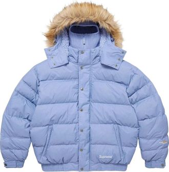 SUPREME FW25 Facemask 700-Fill Down Puffer Jacket Light Blue SUP-FW25-073-BLU