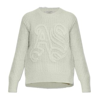 AllSaints Chain Sweater - Dames - Ronde hals truien - Groen - S - Wol - Truien & Vesten