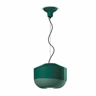 Ferroluce Bellota Green Bottle Pendant Lamp d35