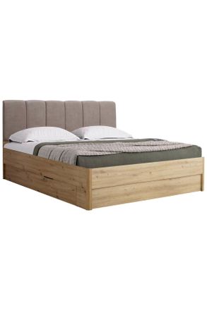 CARRYHOME Bett, Eiche Artisan, Holzwerkstoff, 180x200 cm, Schlafzimmer, Komplette Schlafzimmer und Serien, Schlafzimmerserien