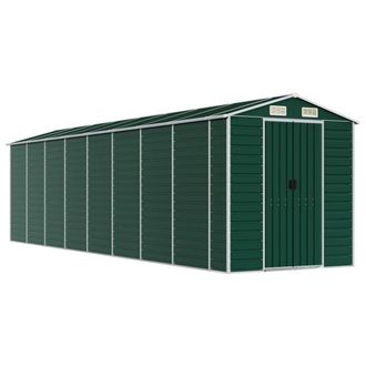 Berkfield Home Garden Shed Green 191x725x198 cm Galvanised Steel | Size: 191 x 725 x 198 cm
