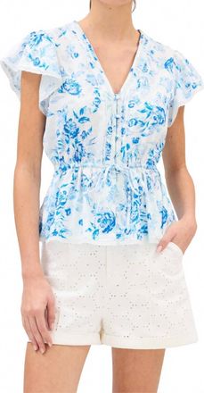 Allison New York Jaden V Neck Top In Spring Florals