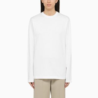 Sportmax White cotton long-sleeved T-shirt