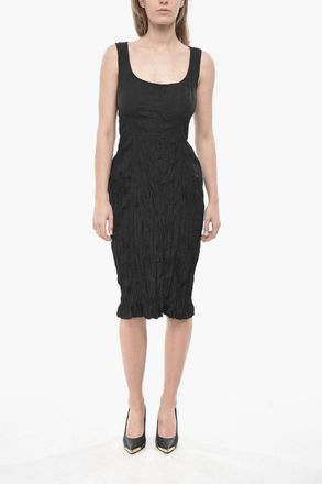 Bottega Veneta Midi Dress with Crinkled Effect Bottega Veneta