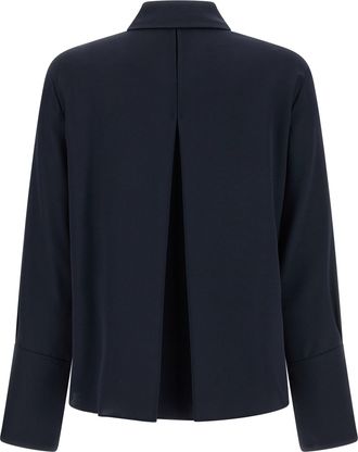 Max Mara Womens Blue Silk Blouse