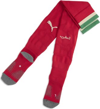 Puma Calzettoni da calcio a righe Marocco 2026 da uomo, Abbigliamento, Rosso, 35-38