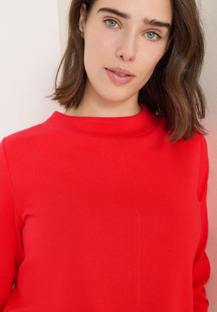 Cecil Langarmshirt CECIL, Damen, Gr. XL (44), pumkin orange, Jersey, Obermaterial: 50% Baumwolle, 50% Modal, unifarben, l&auml;ssig geschnitten h&uuml;ftbedeckend, Ru