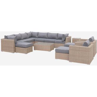 Sweeek Salotto da giardino premium in resina intrecciata, 12-14 posti
