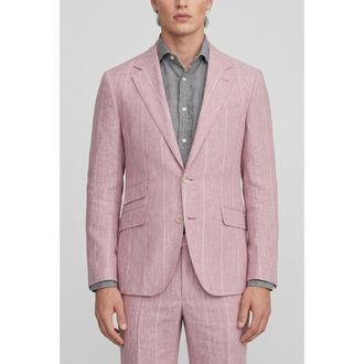 Brunello Cucinelli Rose Linen Tailored Suit, Brand Size 48 (US Size 38)