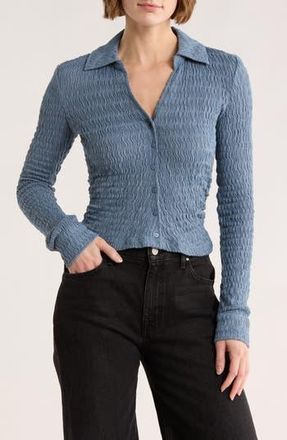 AllSaints Connie Slim Fit Button-Up Shirt in Flint Stone Blue at Nordstrom Rack, Size 12 Us / 16 Uk