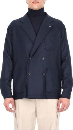 Tagliatore Braun Double-Breasted Jacket - Heren - Blazers - Blauw - XL - Jassen