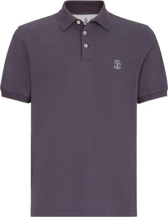 Brunello Cucinelli Logo Polo - Heren - Tops - Paars - Maat: L Katoen