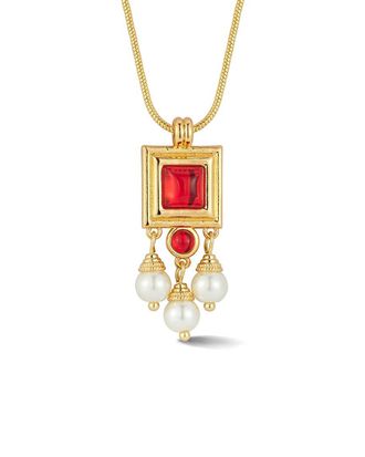 Chloe and Madison Chloe And Madison Plated Cz Gem Pendant Necklace