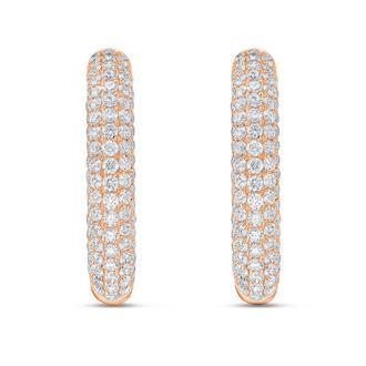 Diana M. Jewels 14KT ROSE GOLD LAB GROWN DIAMOND HOOPS WEIGHING 4.00 CTS TW