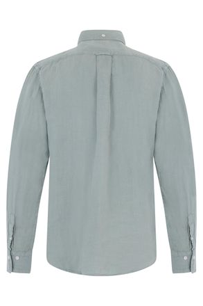 GANT Mens Long-Sleeve Linen Shirt Green