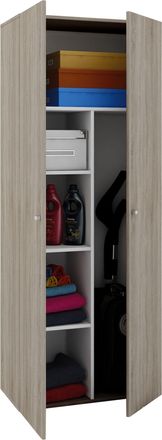 ebuy24 Vcm Gabinete De Escoba De Madera 6 Compartimentos Dimensiones Aprox. B. 70 X Al. 178 X T. 40 Cm Gabinete Dom&eacute;stico Armario Multiusos - Vandol (sonoma 