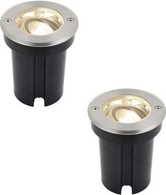 Loops 2 PACK Stainless Steel IP67 Ground Light - 6W Warm White LED - Tilting Head