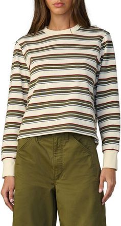 Joe's Stripe Long Sleeve Cotton T-Shirt in Ivy Multi Stripe at Nordstrom, Size X-Small