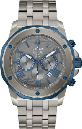 Bulova Chronograph Bracelet Watch, 42mm in Gray at Nordstrom Rack