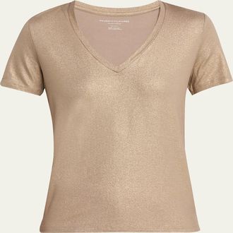 Majestic Filatures Soft Touch V-Neck Shimmer Jersey T-Shirt