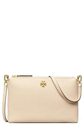Tory Burch Mercer Pebbled Zip Crossbody Bag in New Cream at Nordstrom