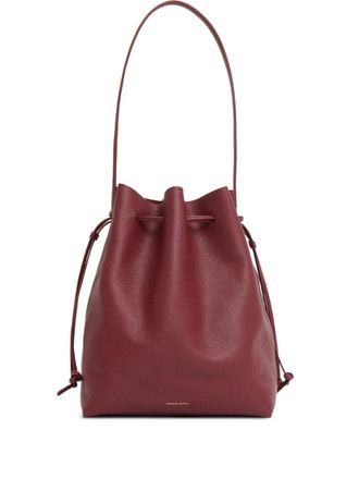Mansur Gavriel Cabas drawstring bucket bag - women - Calf Leather - One Size - Red