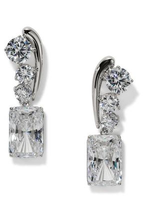 Nadri Phenom Cubic Zirconia Drop Earrings in Rhodium at Nordstrom