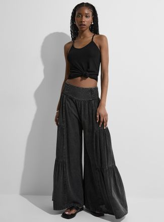 Icone Womens Tiered faded wide-leg pant