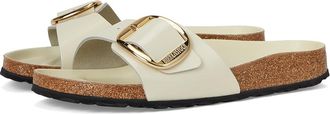 Birkenstock Madrid Big Buckle High Shine Womens Sandals Ecru : EU 42 (US Womens 11-11.5) Narrow, Leather