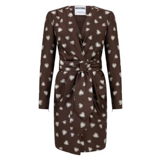 Moschino Elegant Dress with Belt - female - Moschino - Short Dresses - Brown - S - Dresses