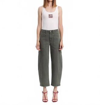 Flying Monkey High Rise Barrel Jeans In Deep Forest