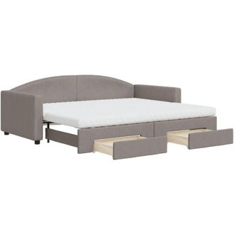 vidaXL Vidaxl - Sof&aacute; Cama Nido Con Cajones Tela Gris Taupe 90x200 Cm